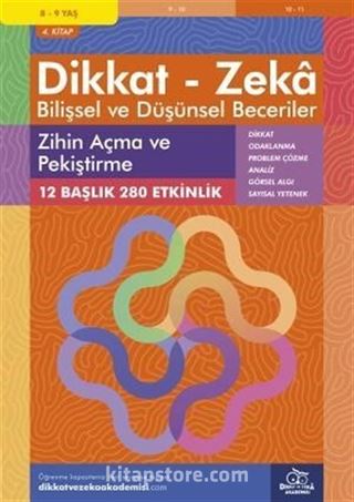 Zihin Açma ve Pekiştirme (8 - 9 Yaş 4.Kitap, 280 Etkinlik) / Dikkat Zeka