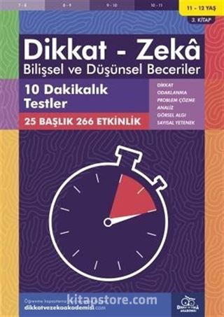 10 Dakikalık Testler (11 - 12 Yaş 3. Kitap, 266 Etkinlik) / Dikkat - Zeka