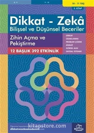 Zihin Açma ve Pekiştirme (10 - 11 Yaş 5. Kitap, 392 Etkinlik) / Dikkat - Zeka