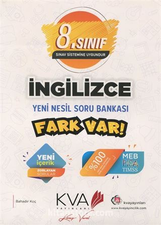 8. Sınıf İngilizce Yeni Nesil Soru Bankası Fark Var