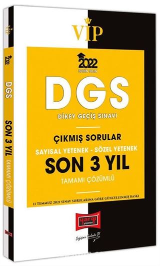 2022 VİP DGS Sayısal Yetenek Sözel Yetenek Tamamı Çözümlü Son 3 Yıl Çıkmış Sorular