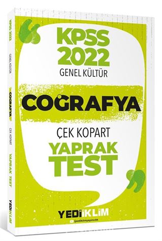 2022 KPSS Lisans Genel Kültür Coğrafya Çek Kopart Yaprak Test