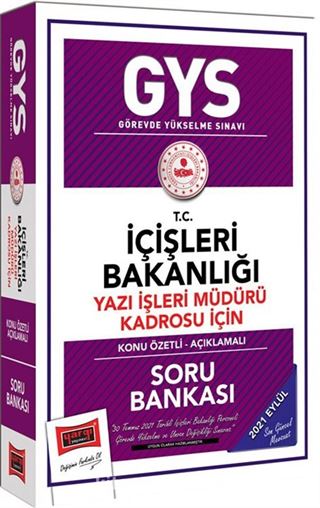 GYS T.C İçişleri Bakanlığı Yazı İşleri Müdürü Kadrosu İçin Konu Özetli Soru Bankası