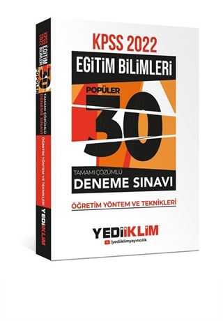 2022 KPSS Eğitim Bilimleri Öğretim Yöntem ve Teknikleri Tamamı Çözümlü 30 Popüler Deneme