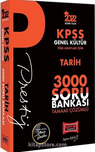 2022 KPSS Genel Kültür Tarih Prestij Seri Tamamı Çözümlü 3000 Soru Bankası