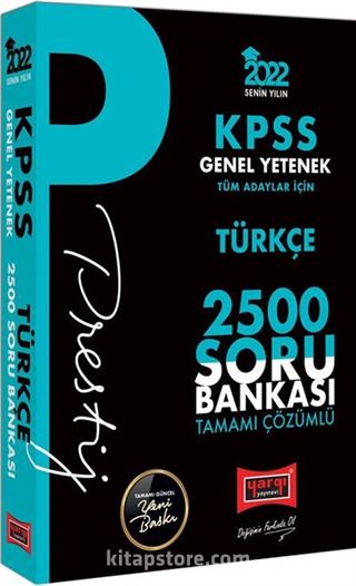 2022 KPSS Genel Yetenek Türkçe Prestij Seri Tamamı Çözümlü 2500 Soru Bankası