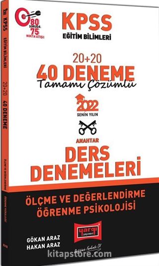 2022 KPSS Eğitim Bilimleri Ölçme ve Değerlendirme Öğrenme Psikolojisi Tamamı Çözümlü 20+20 40 Deneme