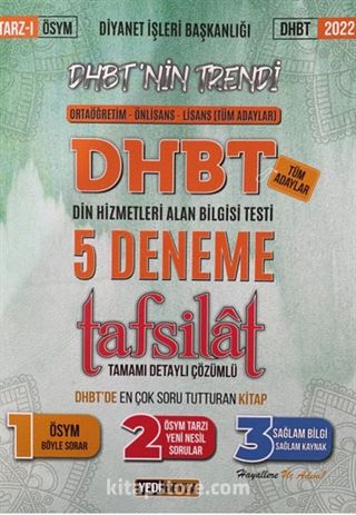 2022 DHBT Tafsilat Tamamı (Detaylı) Çözümlü (5 Deneme)