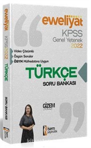 2022 KPSS Evveliyat Lisans Genel Yetenek Türkçe Video Çözümlü Soru Bankası