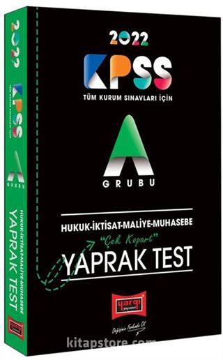 2022 KPSS A Hukuk İktisat Maliye Muhasebe Çek Kopart Yaprak Test