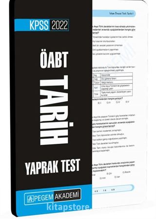 2022 KPSS ÖABT Tarih Yaprak Test