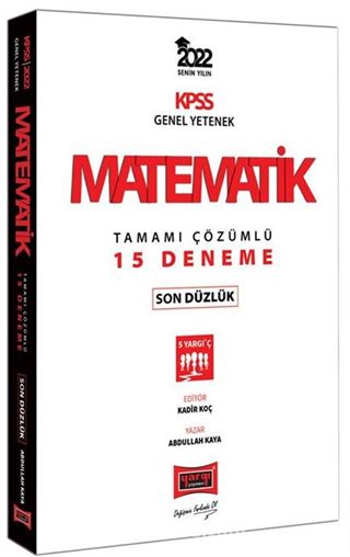 2022 KPSS Genel Yetenek Matematik Son Düzlük Tamamı Çözümlü 15 Deneme