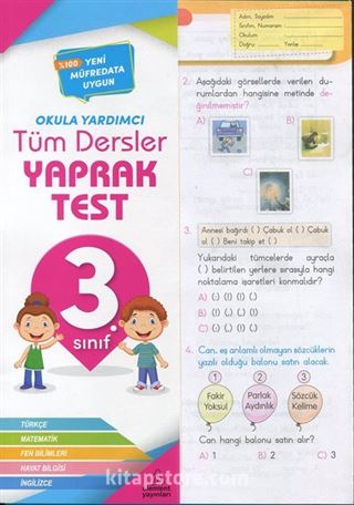 3. Sınıf Tüm Dersler Yaprak Test Okula Yardımcı