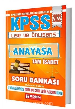 2022 KPSS Lise Önlisans Tam İsabet Anayasa Soru Bankası