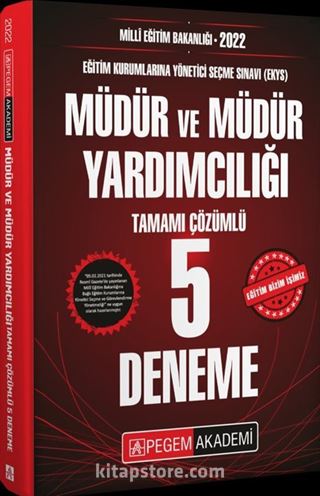 2022 EKYS Milli Eğitim Bakanlığı Müdür Ve Müdür Yardımcılığı Tamamı Çözümlü 5 Deneme