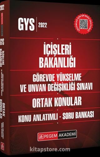 2022 İçişleri Bakanlığı Görevde Yükselme ve Unvan Değişikliği Ortak Konular Konu Anlatımlı Soru Bankası