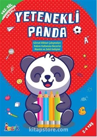 Yetenekli Panda Yaz-Sil (Kalemli)