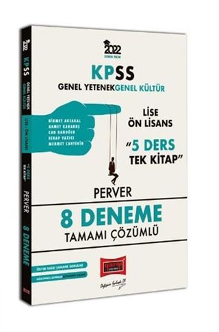 2022 KPSS GY GK Lise Ön Lisans 5 Ders Tek Kitap Perver Tamamı Çözümlü 8 Deneme