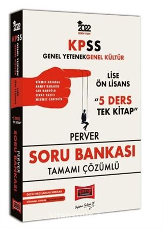 2022 KPSS GY GK Lise Ön Lisans 5 Ders Tek Kitap Perver Tamamı Çözümlü Soru Bankası