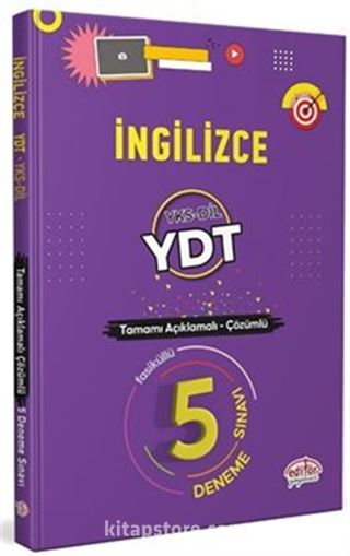 İngilizce YDT / YKS-DİL Tamamı Çözümlü 5 Deneme Sınavı Fasiküllü