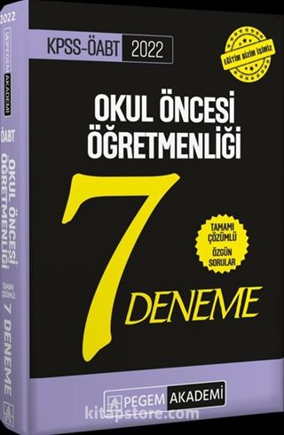 2022 KPSS ÖABT Okul Öncesi Öğretmenliği Tamamı Çözümlü 7 Deneme