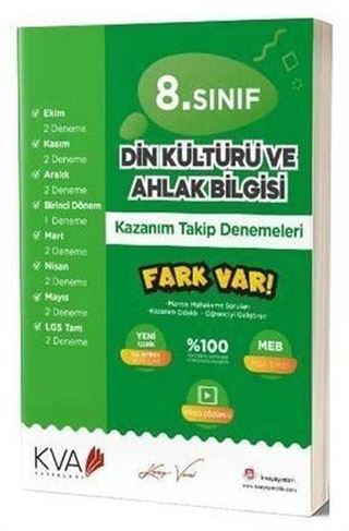 8. Sınıf Din Kültürü ve Ahlak Bilgisi Kazanım Takip Denemeleri