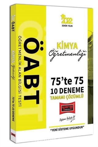 2022 ÖABT Kimya Öğretmenliği 75te 75 Tamamı Çözümlü 10 Deneme