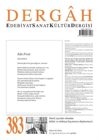 Dergah Edebiyat Sanat Kültür Dergisi Sayı: 383 Ocak 2022