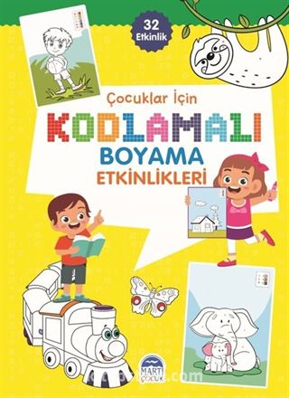 Çocuklar İçin Kodlamalı Boyama Etkinlikleri (Sarı) (32 Etkinlik)