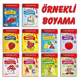 Örnekli Boyama Dizisi Renkli (10 Kitap Set)