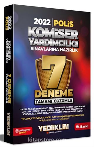 2022 Komiser Yardımcılığı Sınavlarına Hazırlık Tamamı Çözümlü 7 Deneme