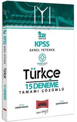 2022 KPSS Genel Yetenek Hedef Serisi IYI Türkçe Tamamı Çözümlü 15 Deneme