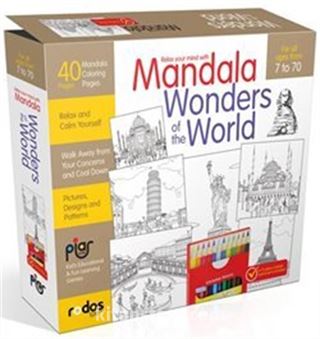 Mandala, Wonders Of The World - For All Ages From 7 To 70 - A12-piece-colored Pencil Set is Included