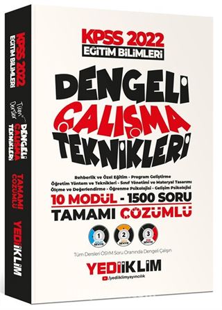 2022 KPSS Eğitim Bilimleri Tüm Dersler Tamamı Çözümlü 10 Modül- 1500 Soru Dengeli Çalışma Teknikleri