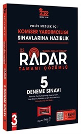 2022 Polis Meslek İçi Komiser Yardımcılığı Sınavlarına Hazırlık Tamamı Çözümlü Radar 5 Deneme