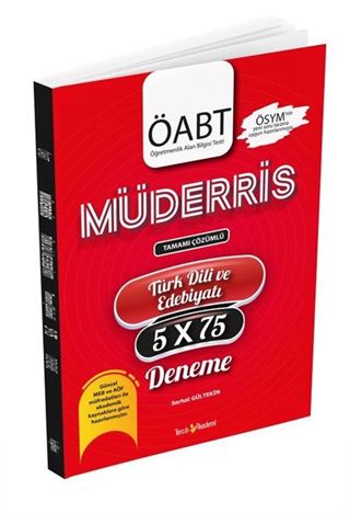 ÖABT Müderris Türk Dili Edebiyatı 5x75 Tamamı Çözümlü Deneme