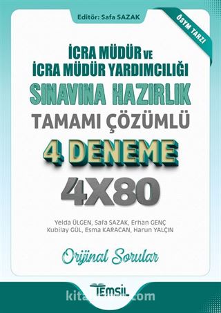 İcra Müdür ve İcra Müdür Yardımcılığı Sınavına Hazırlık Tamamı Çözümlü 4 Deneme