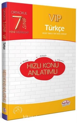 7. Sınıf VIP Türkçe Hızlı Konu Anlatımlı