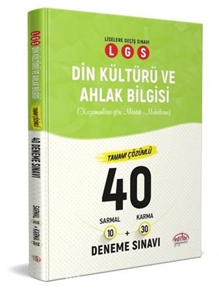 LGS Din Kültürü ve Ahlak Bilgisi (10 Sarmal + 30 Karma) 40 Deneme Sınavı