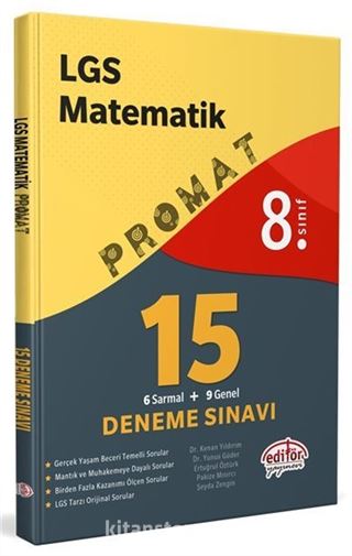 8. Sınıf Promat LGS Matematik 15 Deneme Sınavı