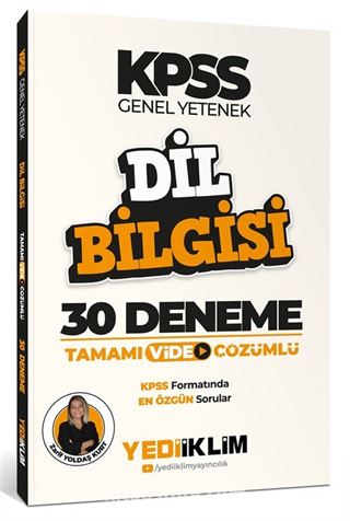 2022 KPSS Dil Bilgisi Tamamı Video Çözümlü 30 Deneme