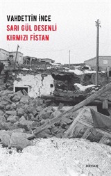 Sarı Gül Desenli Kırmızı Fistan