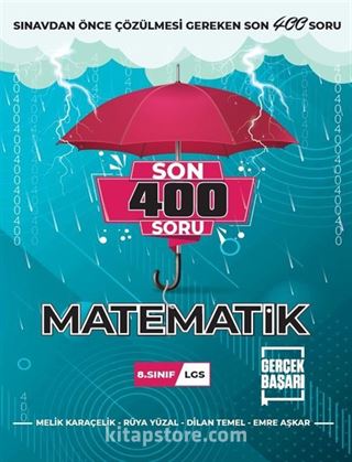 8.Sınıf Son 400 Soru Matematik Soru Bankası