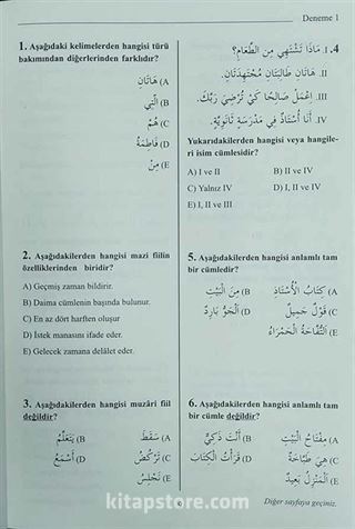 Muafiyet Sınavlarına Hazırlık Arapça Soru Bankası 10 Deneme