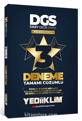 2022 DGS Prestij Serisi Tamamı Çözümlü 3 Yıldız Deneme