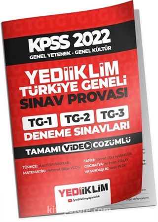 2022 KPSS Genel Yetenek Genel Kültür Türkiye Geneli Tamamı Video Çözümlü 3 Deneme ( TG1- TG2- TG3)