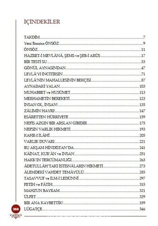 Mesnevi Bahçesinden Bir Testi Su