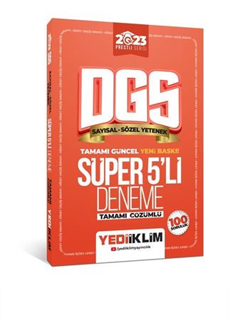 2023 Prestij Serisi Dgs Tamamı Çözümlü Süper 5 Deneme