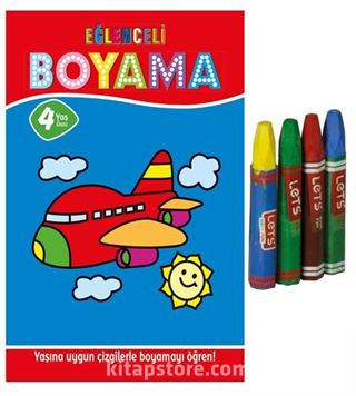 Eğlenceli Boyama 4 Yaş Üstü (4'lü Pastel Boya Hediyeli)