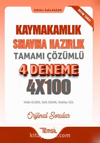 Kaymakamlık Sınavına Hazırlık Tamamı Çözümlü 4 Deneme